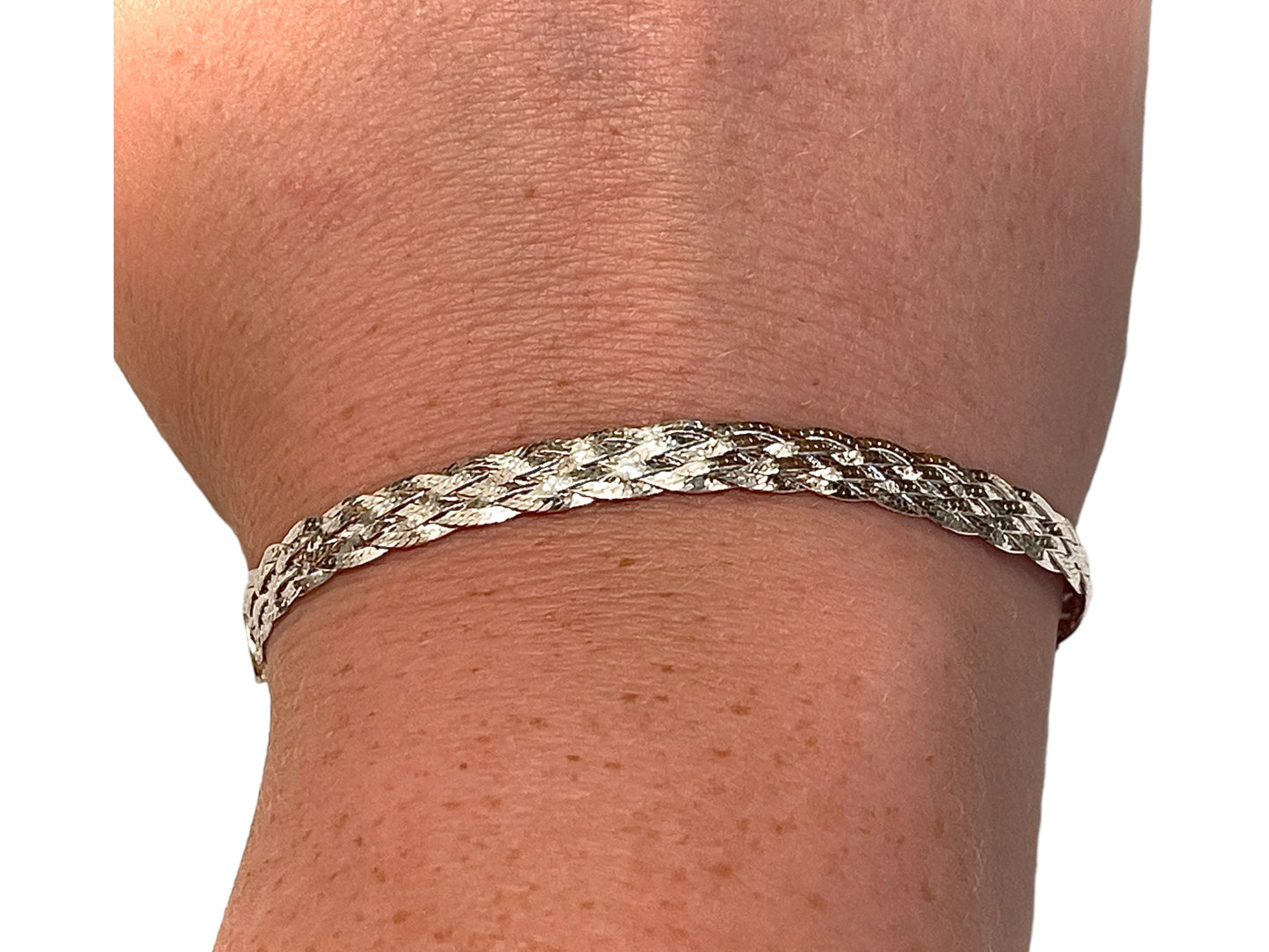 925 Sterling Silver Italian Herringbone Bracelet for Women Adjustable, Braided Bracelet Women, Gift for Her, Gift for Daughter, Gift for Mom - leoshopdeals