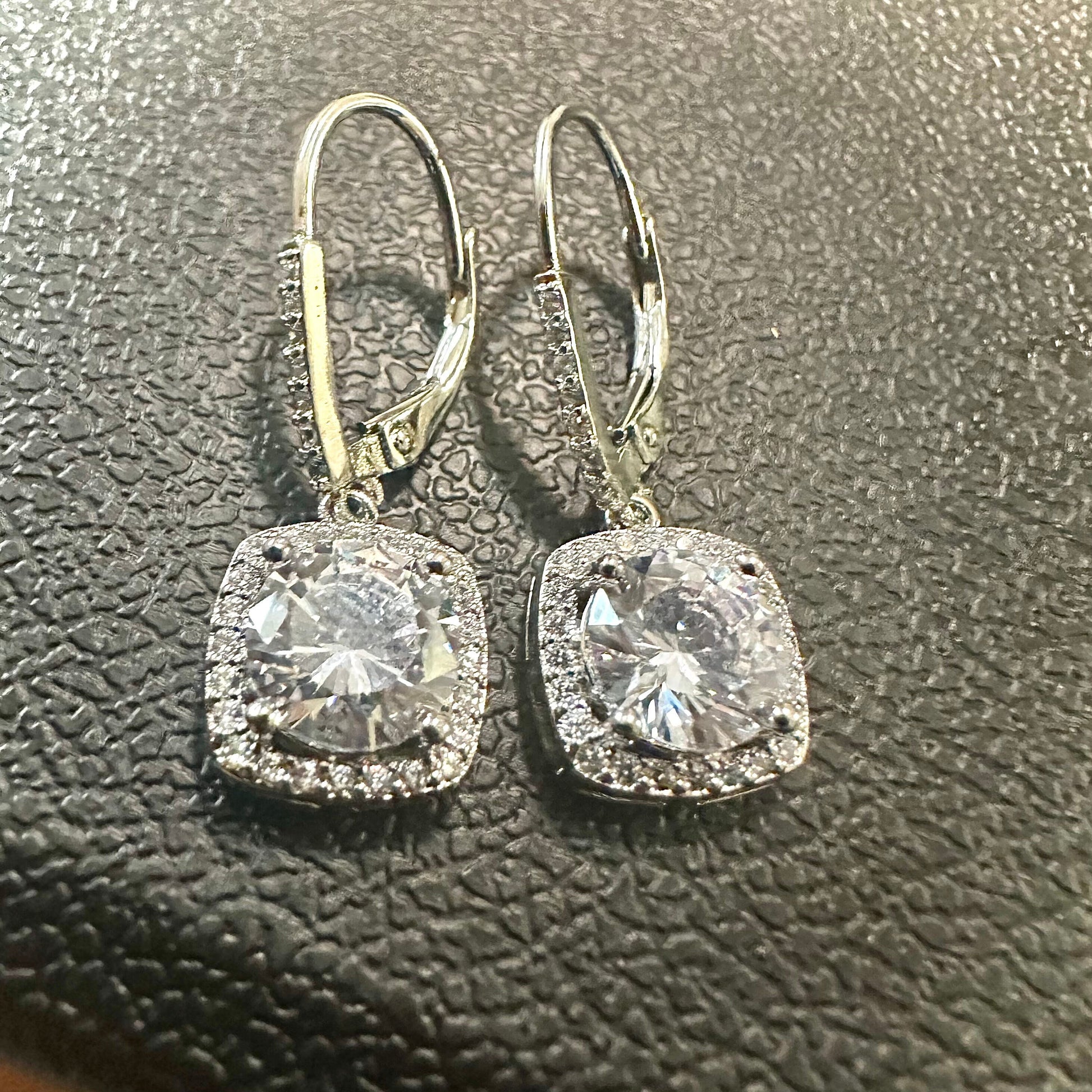 Cubic Zirconia Drop Dangle Silver Earrings for Women 30MM - leoshopdeals