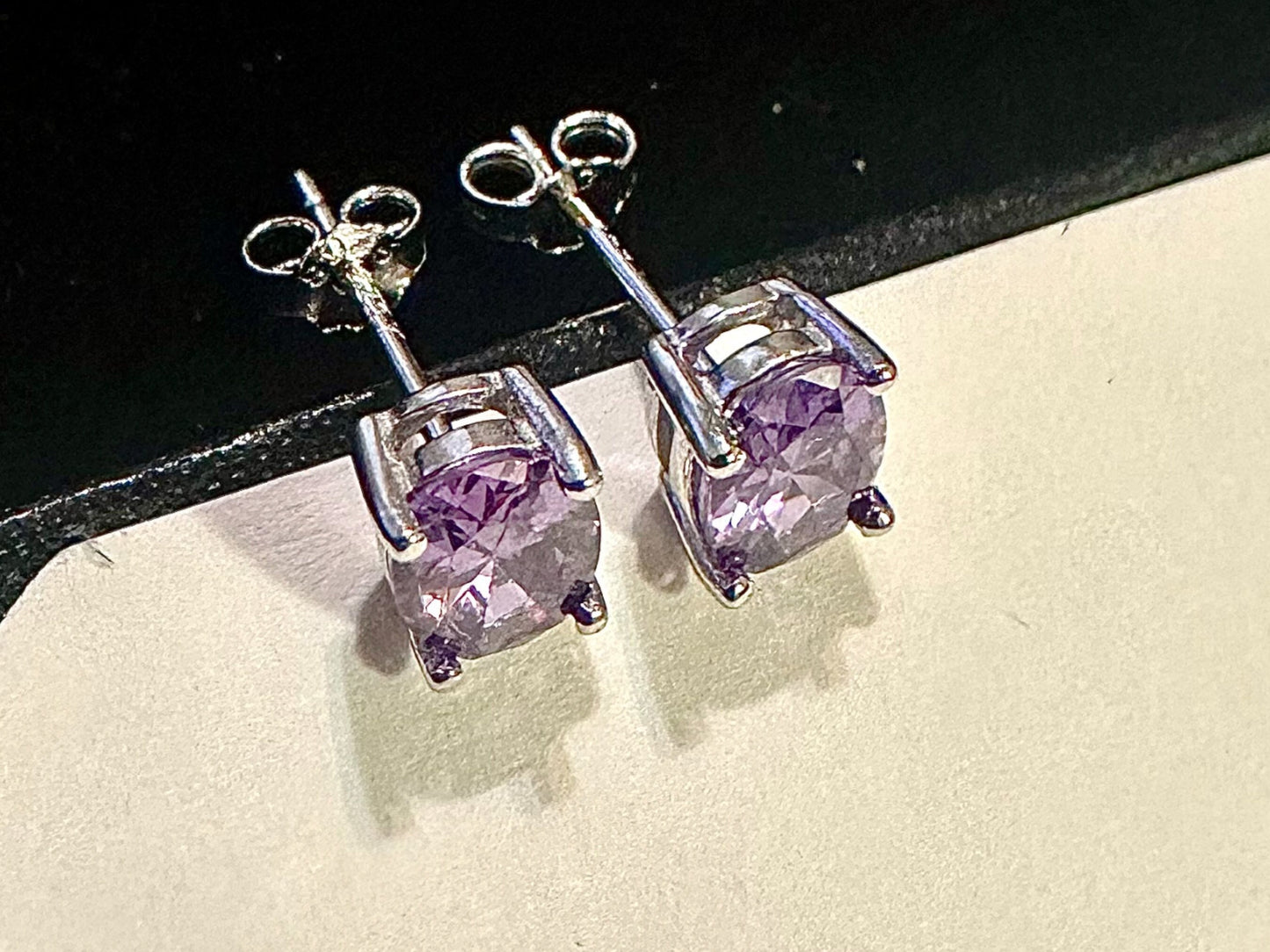 925 Sterling Silver Amethyst Stud Earrings for Women 7x4MM Oval Cut - leoshopdeals