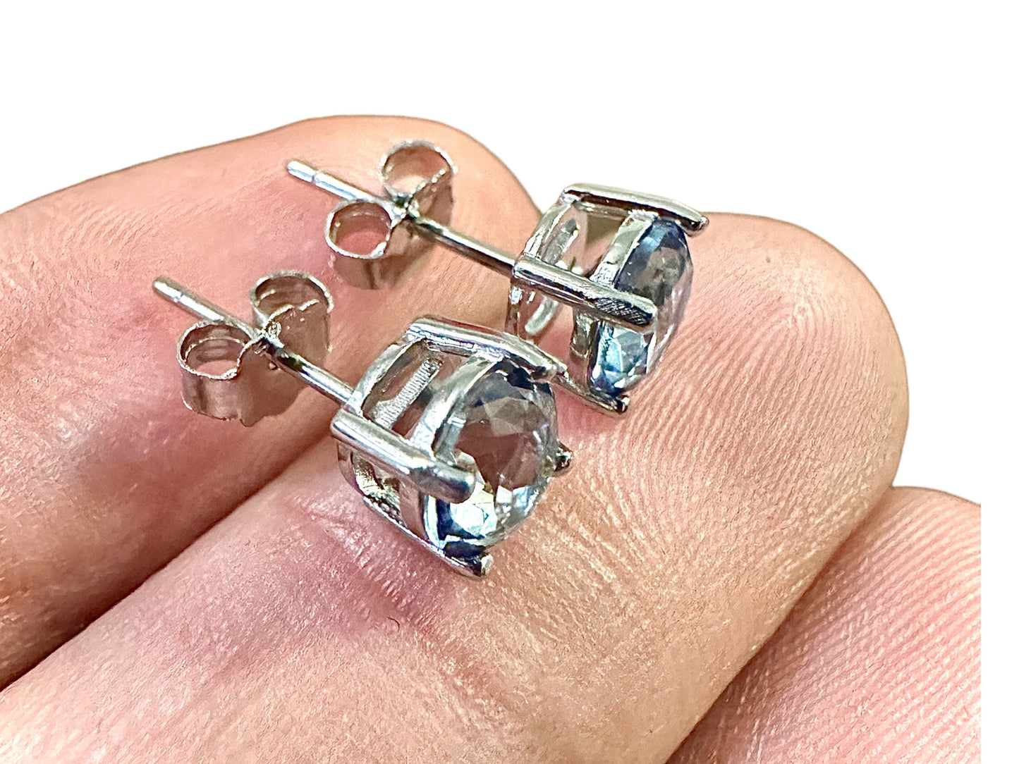 Tanzanite Earrings Stud, December Birthstone Earrings Studs, 6MM Stud Earrings for Women, 925 Sterling Silver Earrings Studs, Tanzanite Stud - leoshopdeals