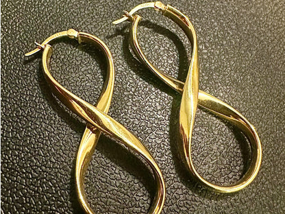 Figure 8 Infinity Symbol Twist Hoop Earrings 14K Gold Plated Finish 925 Sterling Silver - leoshopdeals