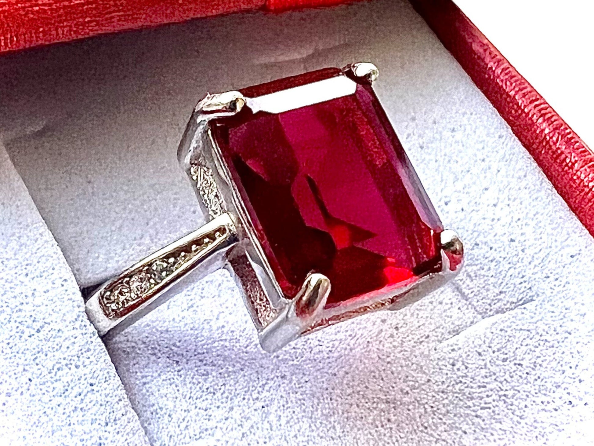 Ruby Ring For Women Silver Ruby Ring Sterling Silver 925 Silver Ring Women Sterling Silver Ring Women Jewelry Ruby Ring 4.00 CTTW - leoshopdeals