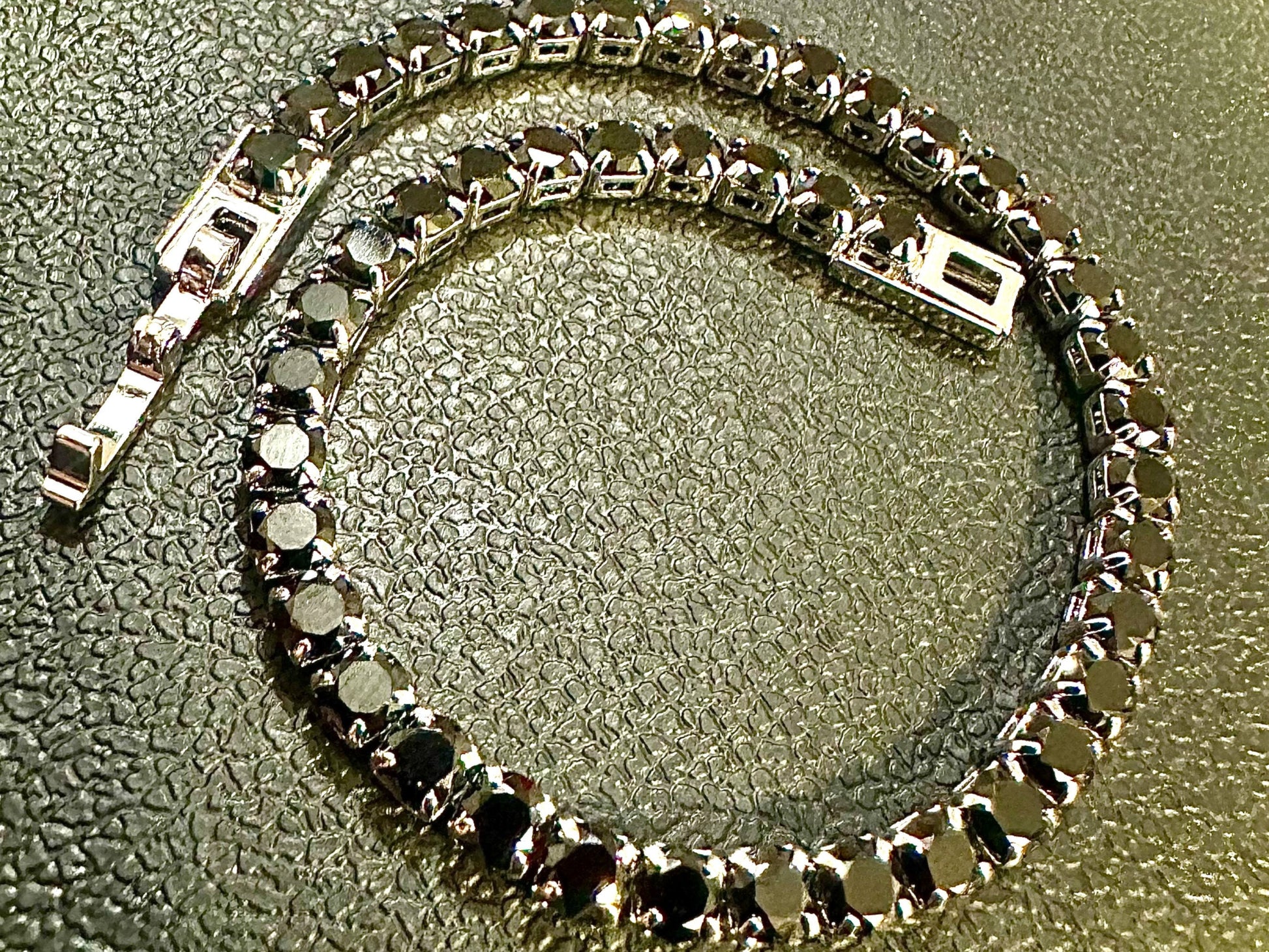 Black CZ bracelet 18K White Gold Plated, 7.5 inch Tennis Bracelet Women, Birthstone Bracelet, 3MM Black CZ Jewelry, Bracelets for Women - leoshopdeals