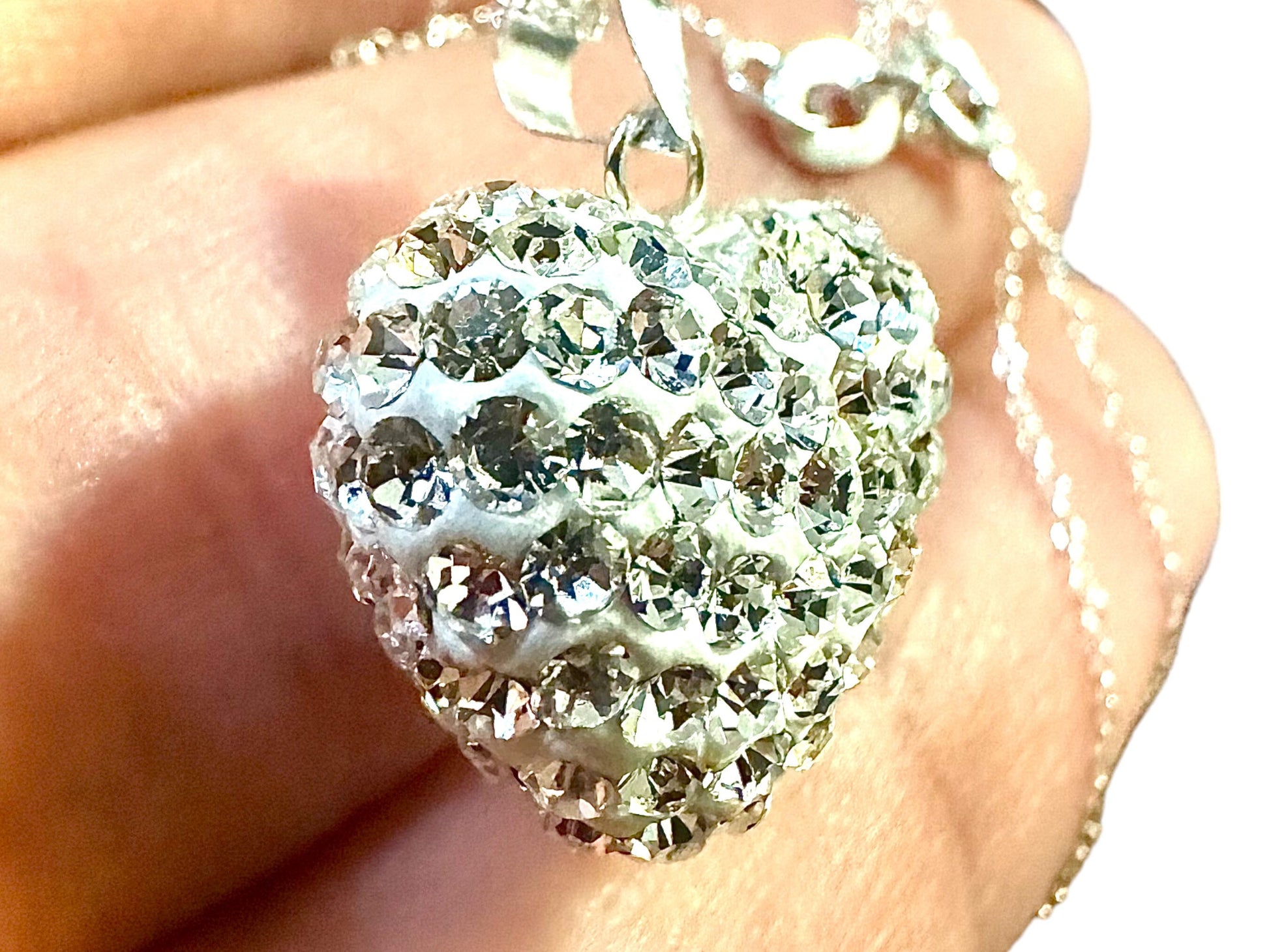 Heart Necklace for Women 925 Sterling Silver 18 inches, Dainty Pendant Necklace Silver, Cubic Zirconia Necklace, Gift for Her, Gift for Mom - leoshopdeals