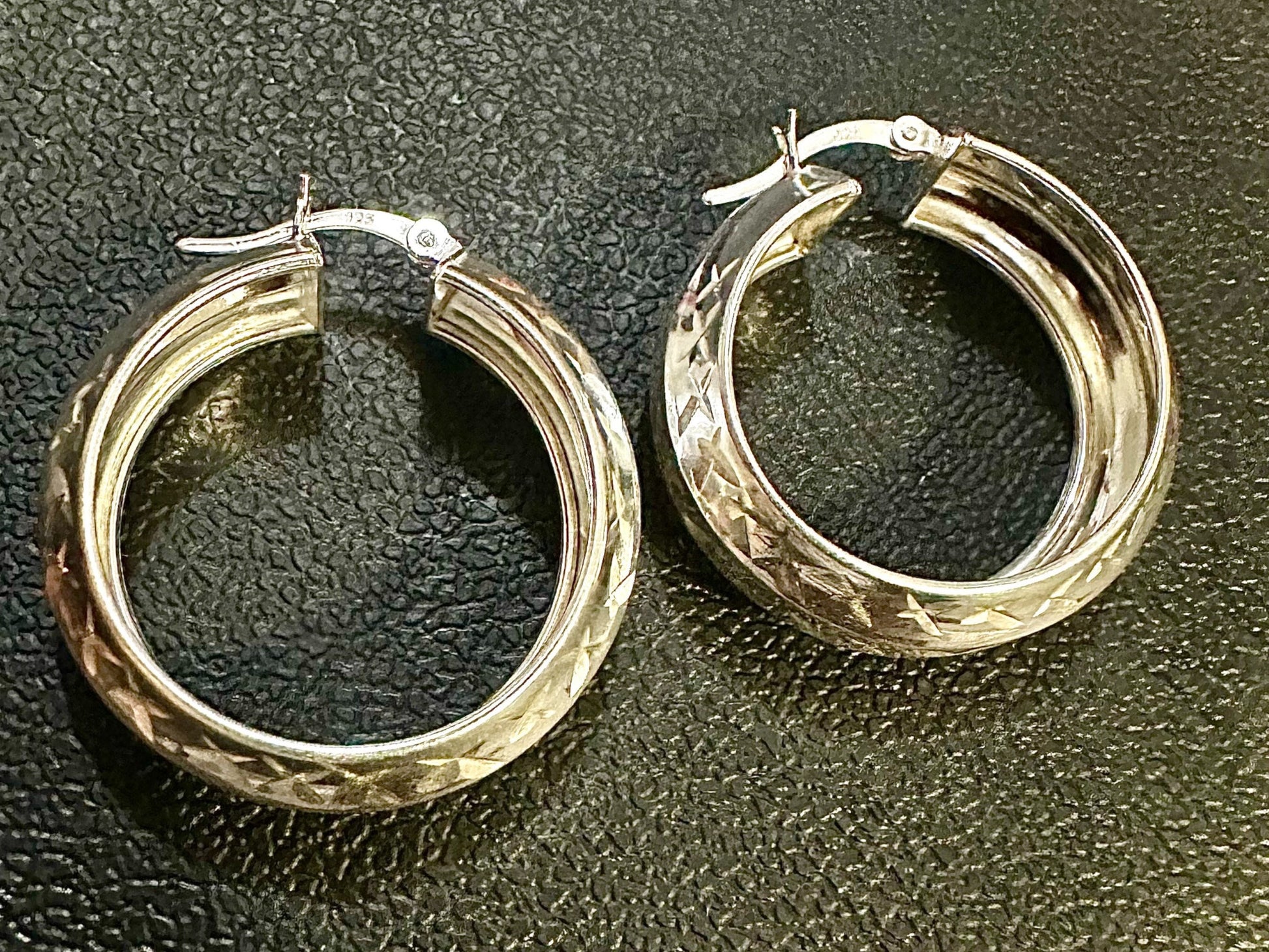 25mm Sterling Silver Hoops, 925 Sterling Silver Hoop Earrings, Round Hoop Earrings, Pierced Earrings, Sterling Silver Earrings Hoops, Unisex - leoshopdeals