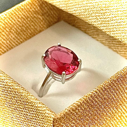 Gorgeous Ruby Ring For Women 5.00 CTTW Oval Ruby Oval Cut Ring Sterling Silver Ring Women Sterling Silver Ruby Ring 925 Oval Ring for Women - leoshopdeals