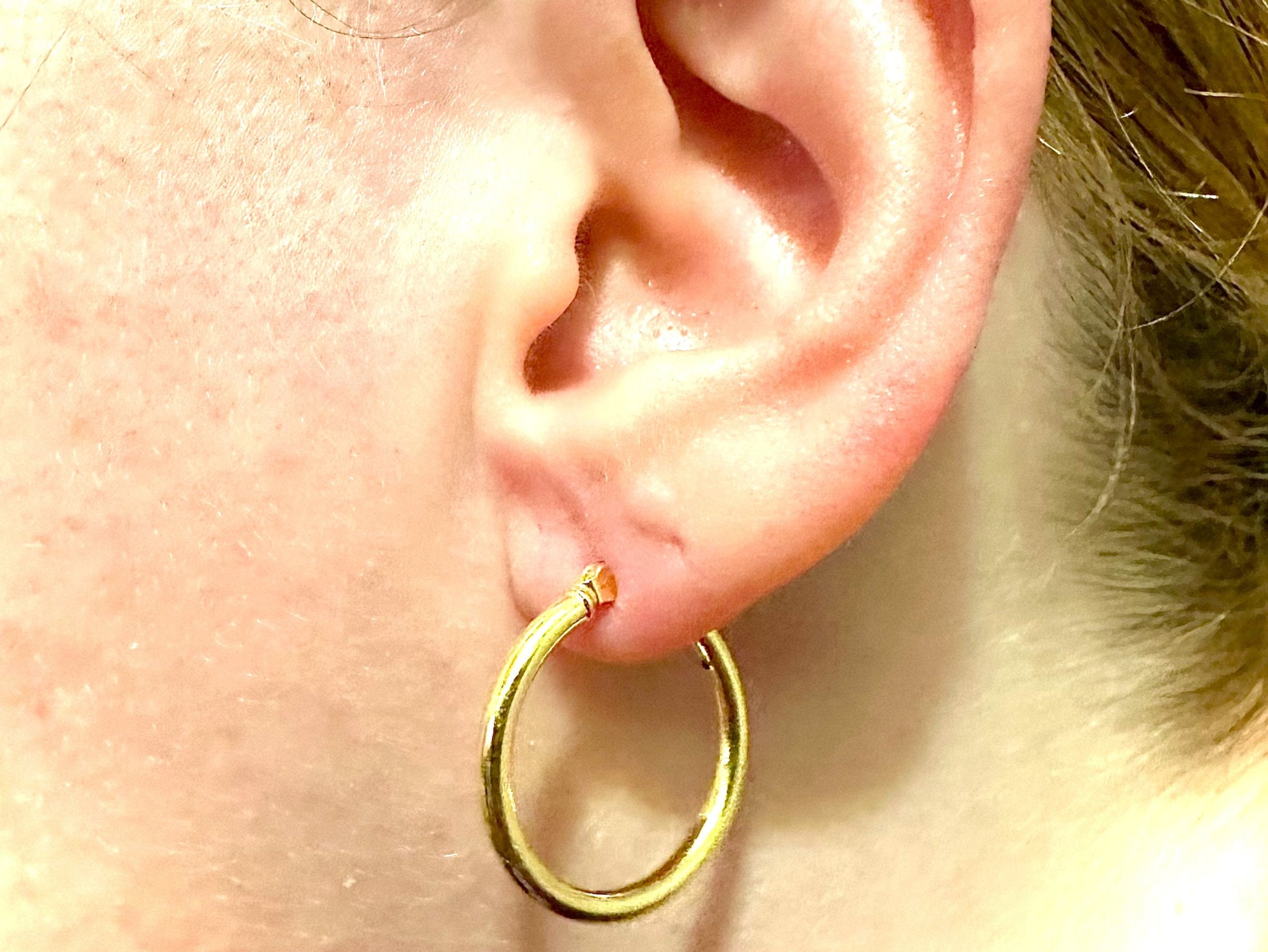 14K Gold Plated Hoop Earrings for Women 925 Sterling Silver, Round Hoop Earrings, Pierced Earrings, Gold Earrings, 10MM 15MM 25MM Gold Hoops - leoshopdeals