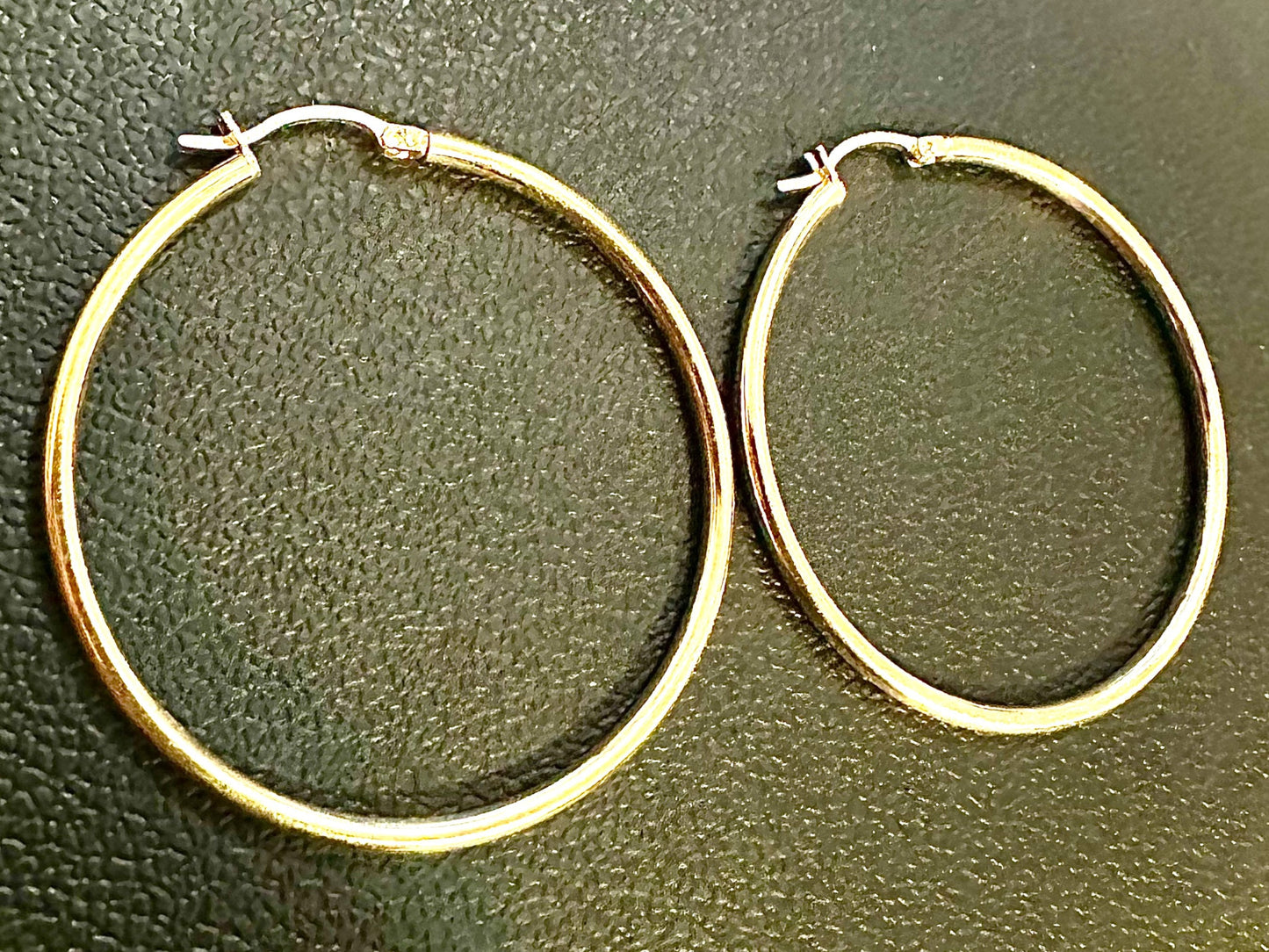 14K Gold Plated Hoop Earrings for Women 925 Sterling Silver 45MM, Round Hoop Earrings, Pierced Earrings, Gold Earrings, 45MM Gold Hoops - leoshopdeals