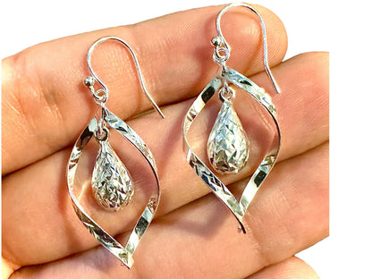 Elegant 925 Sterling Silver Teardrop Earrings Dangle and Drop Earrings for Women - leoshopdeals