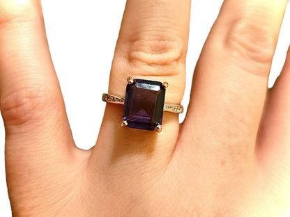 Purple Amethyst Ring For Women Silver Amethyst Ring Sterling Silver 925 Silver Ring Women Sterling Silver Ring Women Jewelry Amethyst Ring - leoshopdeals