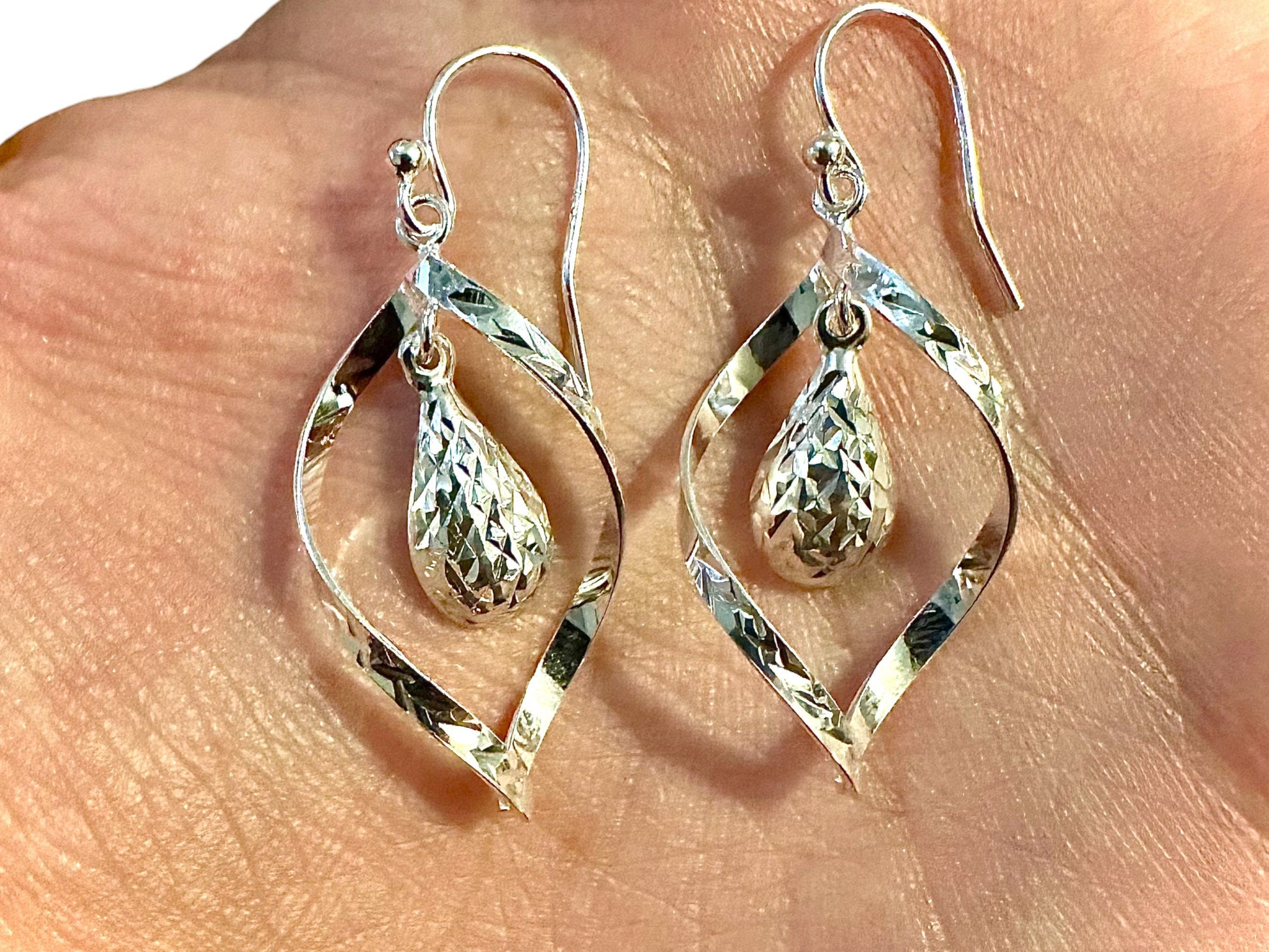 Elegant 925 Sterling Silver Teardrop Earrings Dangle and Drop Earrings for Women - leoshopdeals