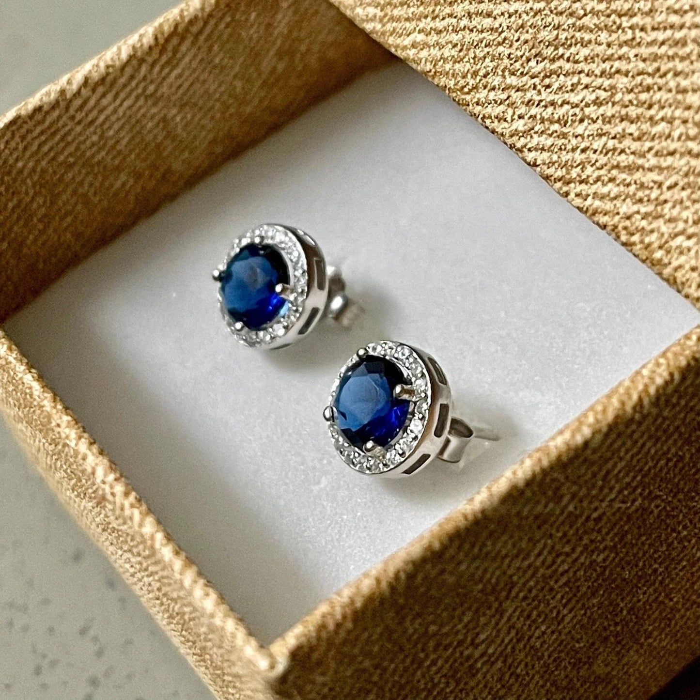 925 Sterling Silver Stud Earrings for Women 9MM, Round Cut Halo Earrings, Ruby Emerald Sapphire Tanzanite Opal Morganite Stud Earrings - leoshopdeals