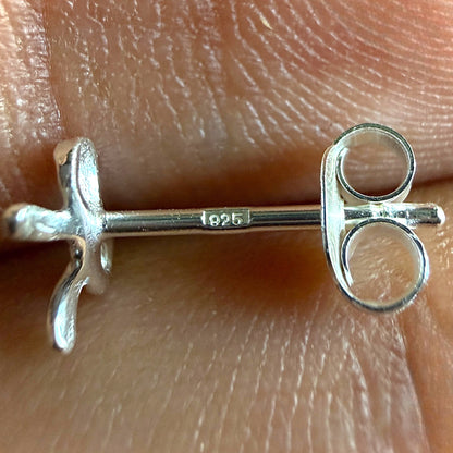 Bow Stud Earrings 925 Sterling Silver Tiny 6x4mm Ribbon