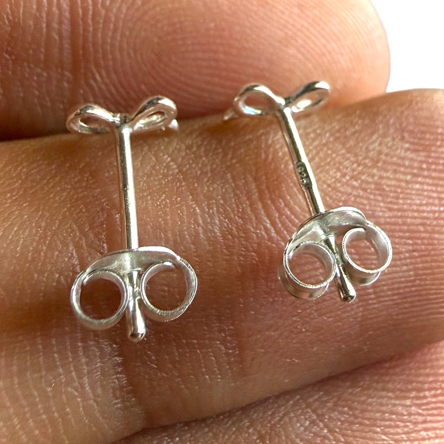 Bow Stud Earrings 925 Sterling Silver Tiny 6x4mm Ribbon