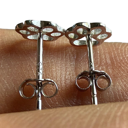 Paw Print Earrings 925 Sterling Silver 7mm Studs
