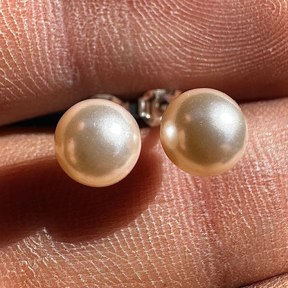 Pearl Stud Earrings 6mm Sterling Silver Imitation Pearl
