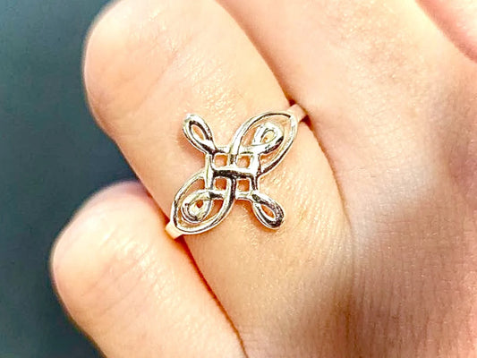 925 Sterling Silver Celtic Cross Infinity Ring for Women - leoshopdeals