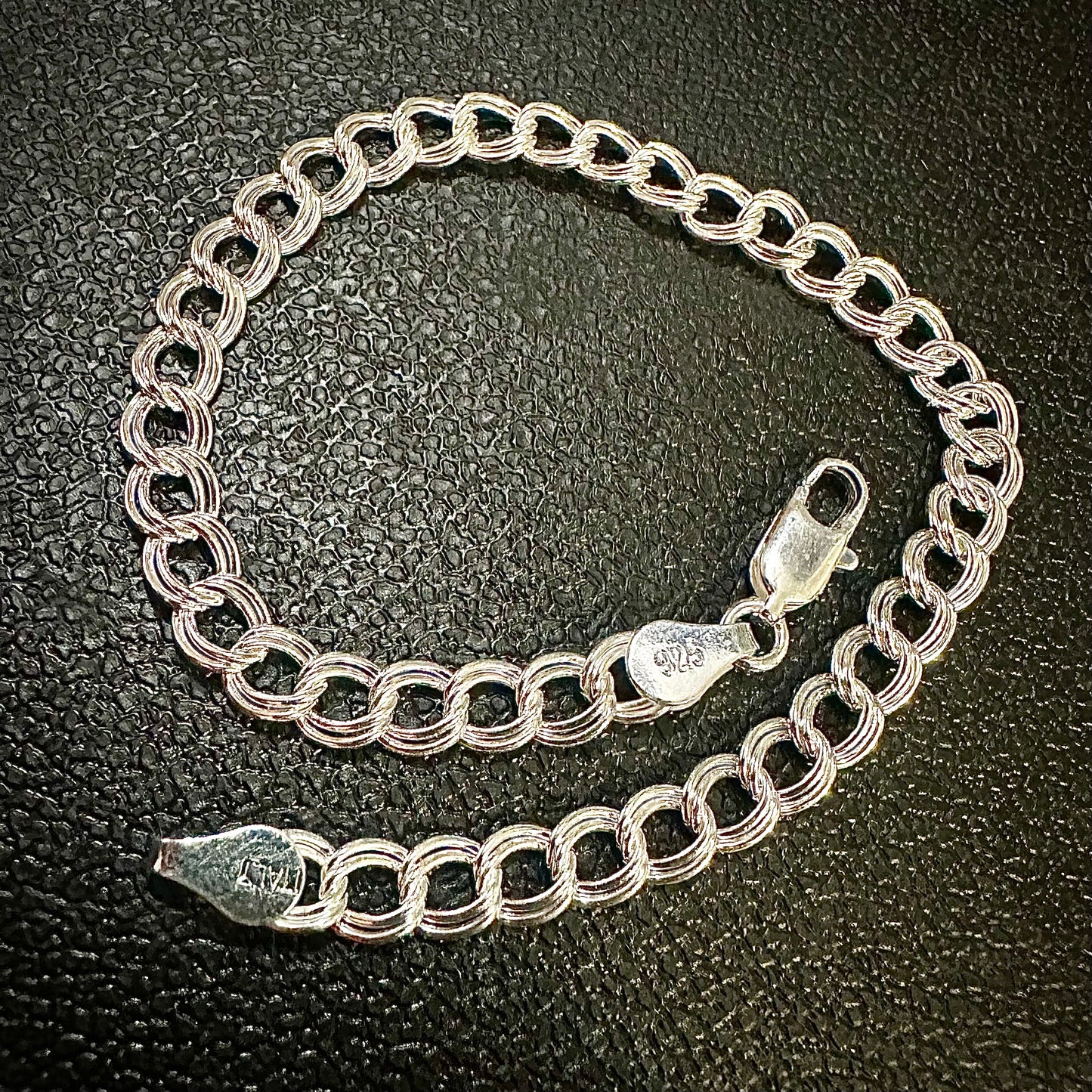 Italy 925 Sterling Silver Bracelet – Unisex Double Link Chain | Anklet or Bracelet 5mm