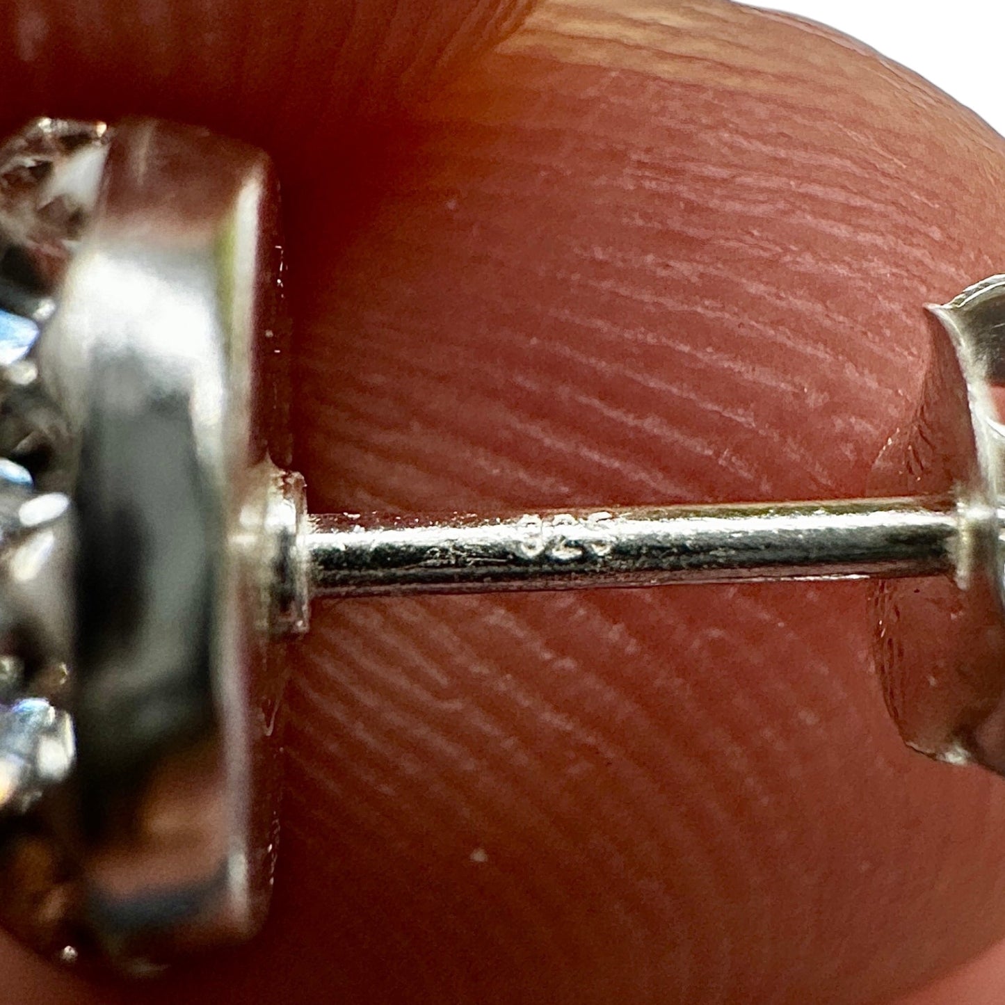 Sterling Silver Stud  Earrings 925 Crystal Halo Round Stud Earrings