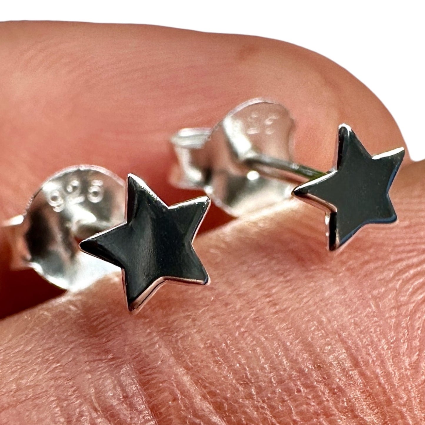 Sterling Silver Star Stud Earrings 4mm Tiny Celestial Studs