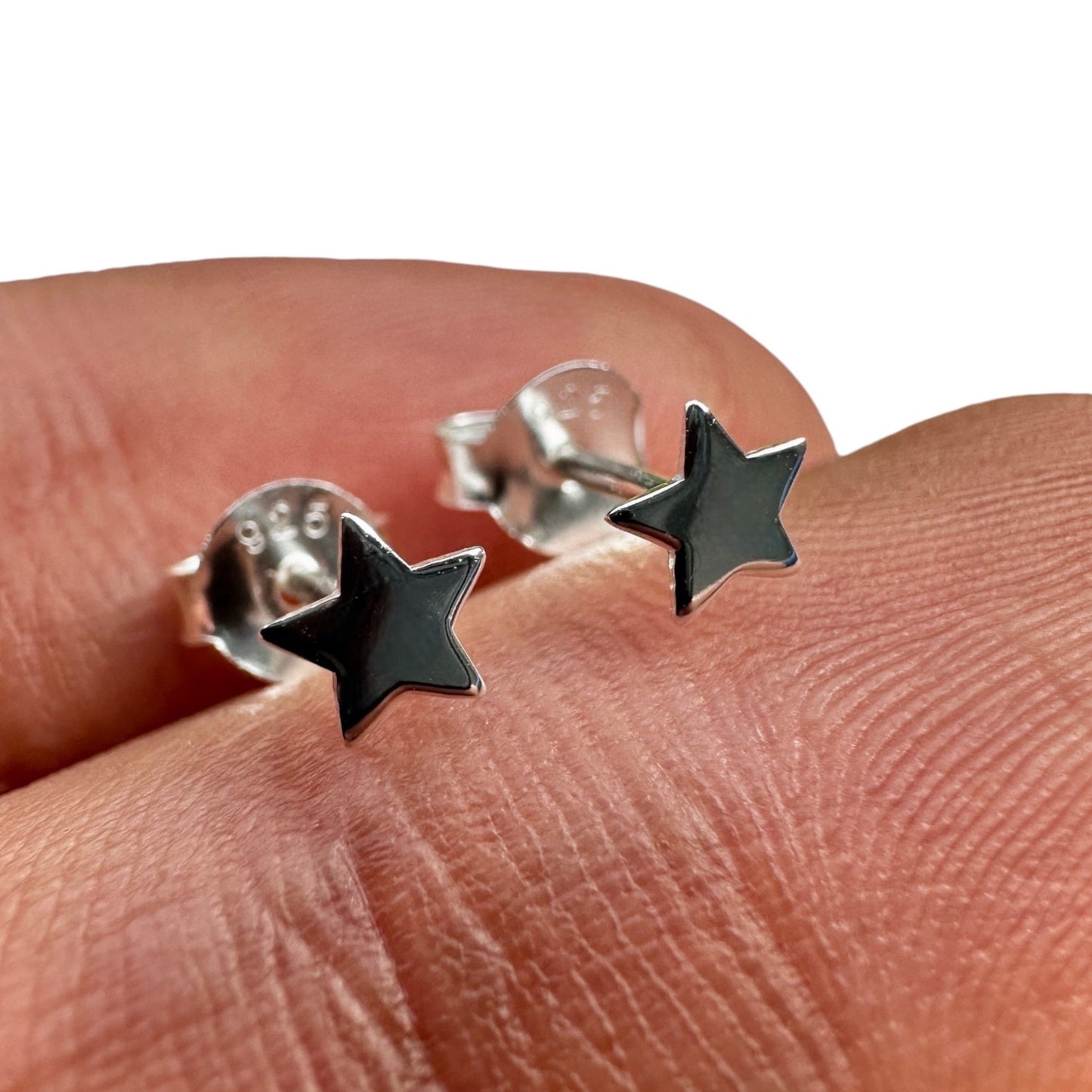 Sterling Silver Star Stud Earrings 4mm Tiny Celestial Studs