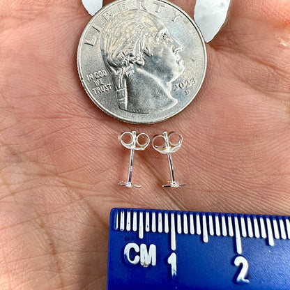 Sterling Silver Star Stud Earrings 4mm Tiny Celestial Studs