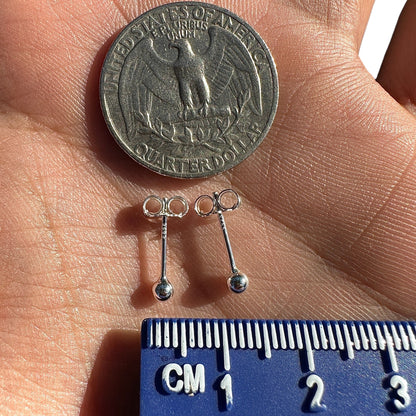 Ball Stud Earrings 3mm 925 Sterling Silver Tiny Round Studs
