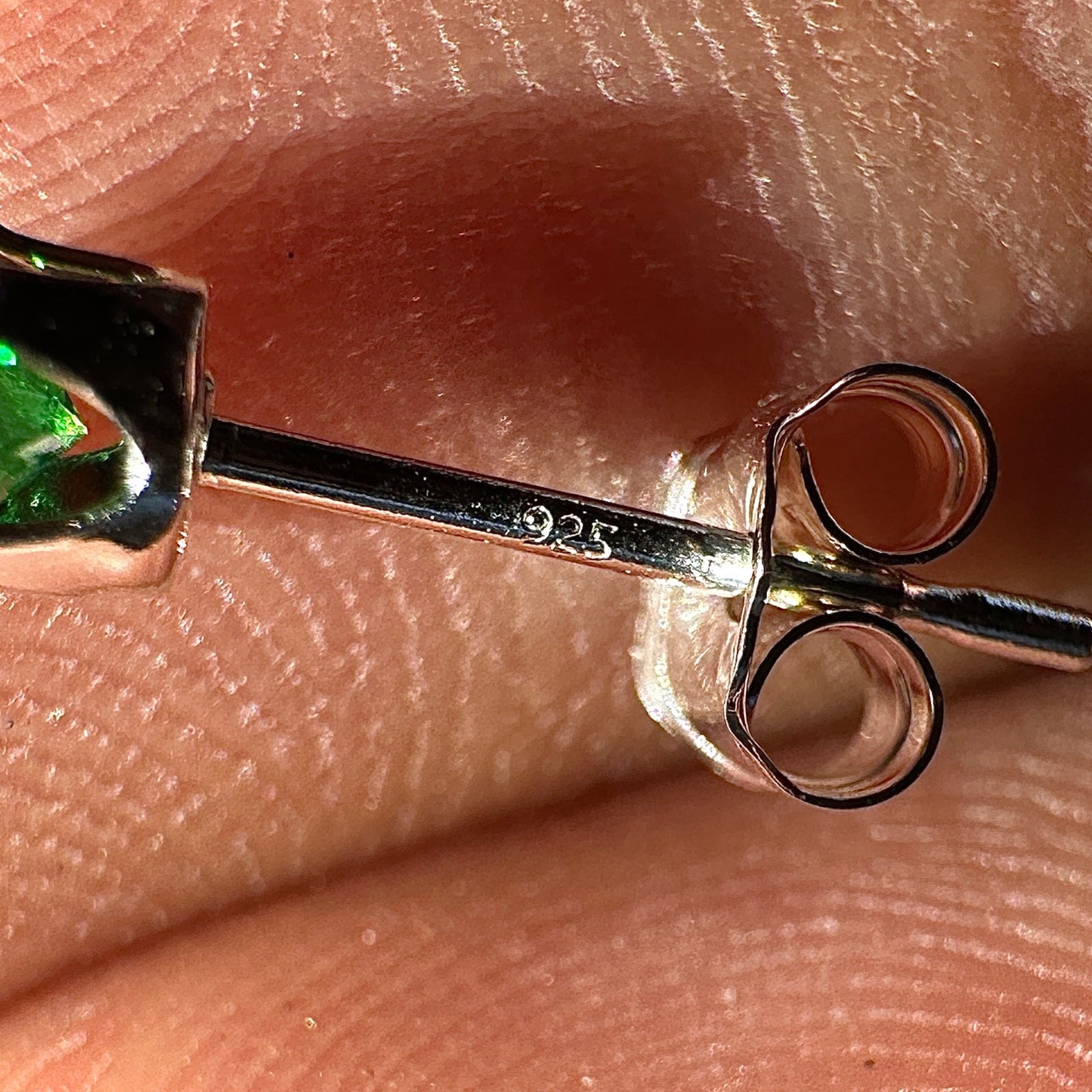 Emerald CZ Stud Earrings 4mm 925 Sterling Silver Tiny Green Studs