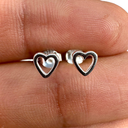 925 Sterling Silver Heart Stud Earrings 5mm Tiny Minimalist Heart Studs