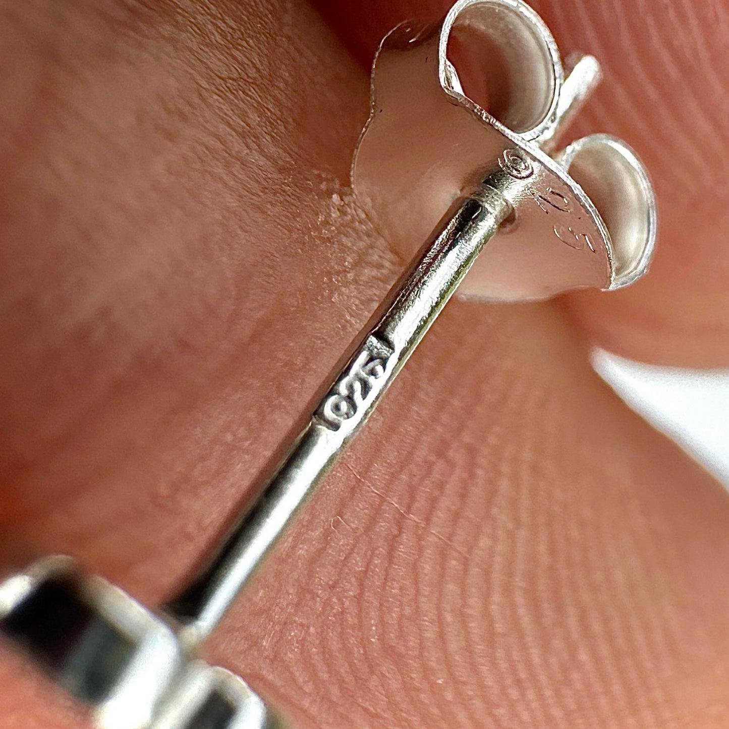 Silver Heart Stud Earrings 925 Sterling Silver CZ Minimalist