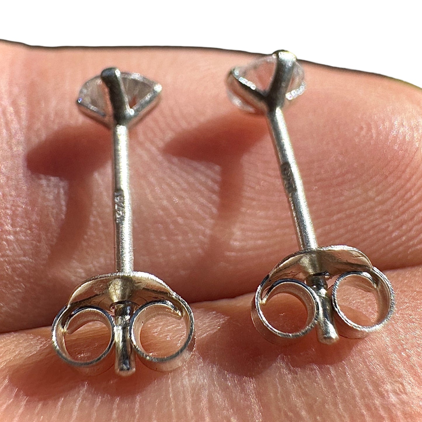 Cubic Zirconia Stud Earrings 4mm Sterling Silver Clear Studs