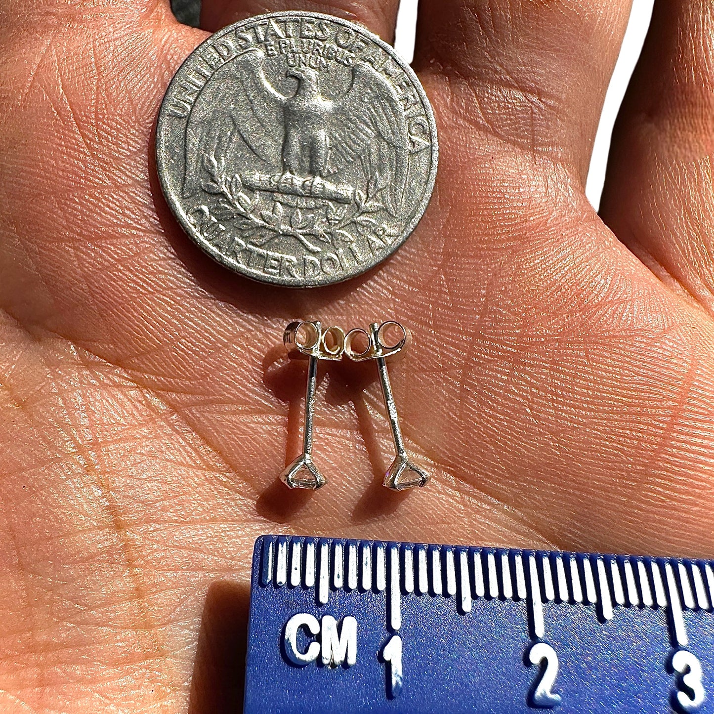 Cubic Zirconia Stud Earrings 4mm Sterling Silver Clear Studs