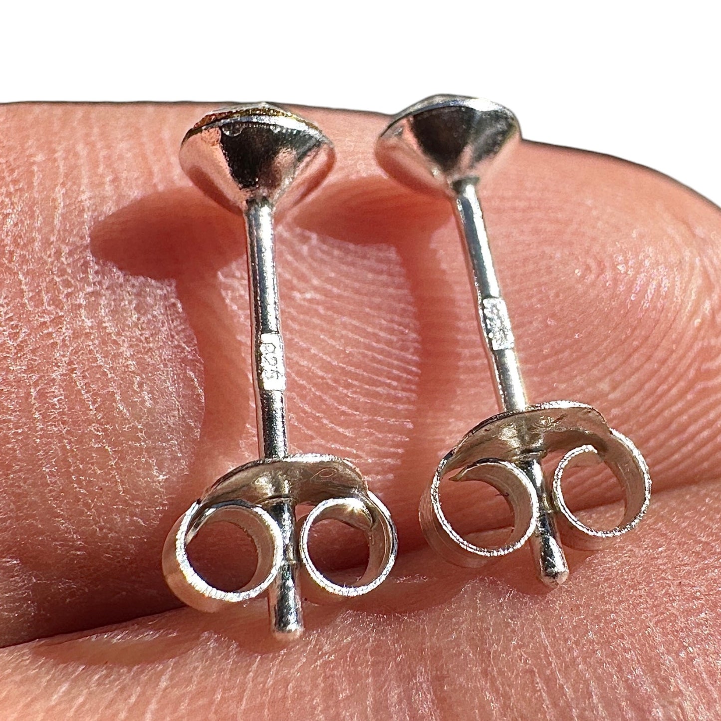 Crystal Stud Earrings 4mm Sterling Silver Clear Round Studs