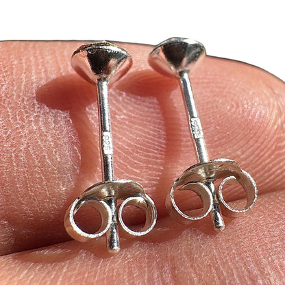 Crystal Stud Earrings 4mm Sterling Silver Clear Round Studs