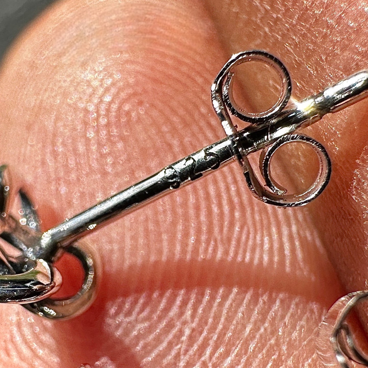 Knot Stud Earrings Sterling Silver 5.5mm Oxidized