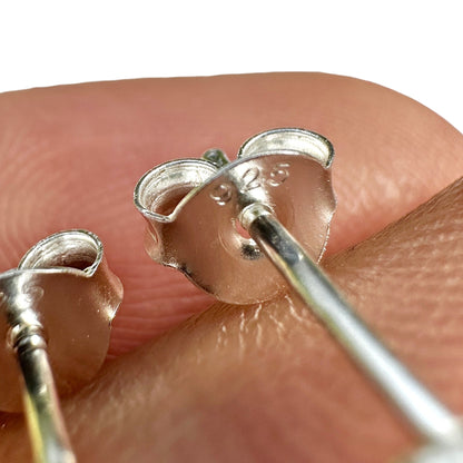 925 Sterling Silver Opal Stud Earrings 3mm Tiny Lab Opal Studs