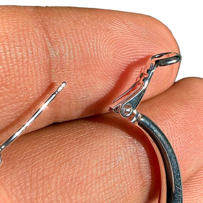Sterling Silver Hoop Earrings 30mm 925 Lightweight Hinged Hoops
