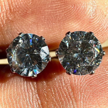 CZ Stud Earrings 7mm 316L Surgical Steel