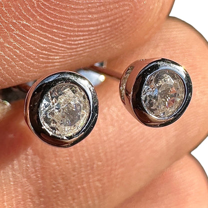 Cubic Zirconia Stud Earrings 4mm Sterling Silver