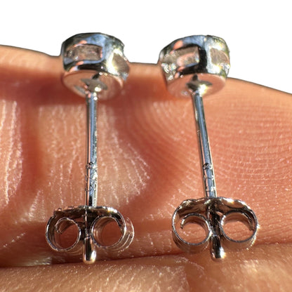 Cubic Zirconia Stud Earrings 4mm Sterling Silver