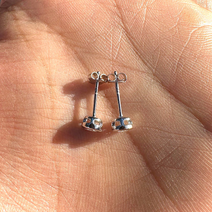 Cubic Zirconia Stud Earrings 4mm Sterling Silver