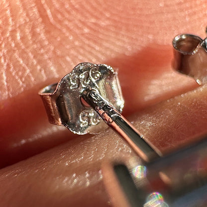 Rainbow Topaz Stud Earrings 5mm Sterling Silver