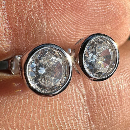 Cubic Zirconia Stud Earrings 5mm Sterling Silver