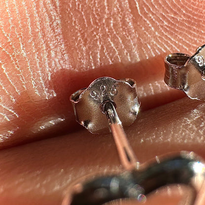 Heart Stud Earrings 6mm Sterling Silver