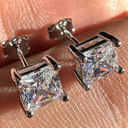 Cubic Zirconia Stud Earrings 5mm Sterling Silver