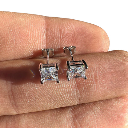 Cubic Zirconia Stud Earrings 5mm Sterling Silver