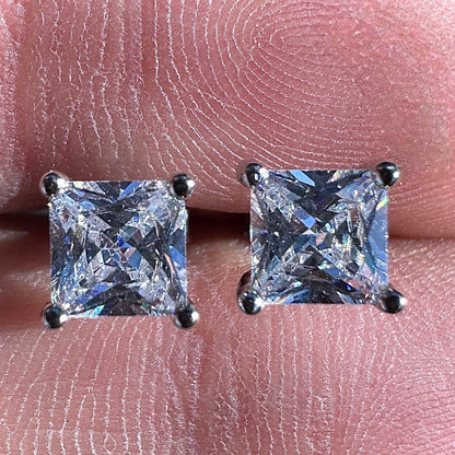 Cubic Zirconia Stud Earrings 5mm Sterling Silver