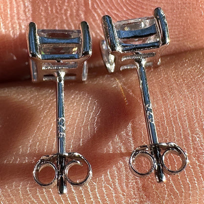 Cubic Zirconia Stud Earrings 5mm Sterling Silver