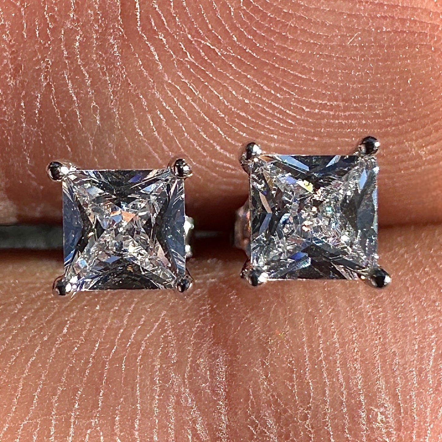 Cubic Zirconia Stud Earrings 4mm Sterling Silver