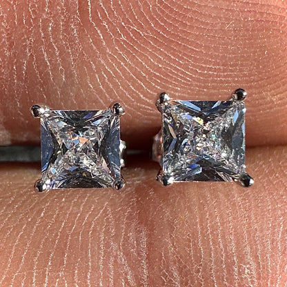 Cubic Zirconia Stud Earrings 4mm Sterling Silver